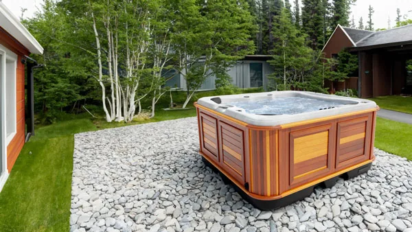 Arctic Spas Cub installed in a covered outdoor living area